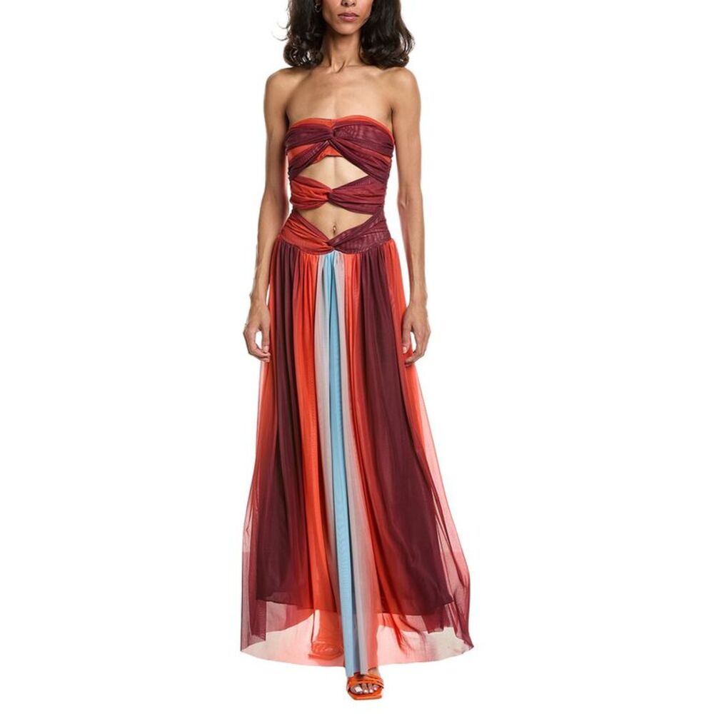 To My Lovers Womens Mesh Maxi Dress, Orange